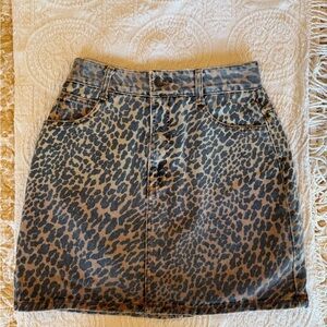 BONGO Leopard Print Mini Skirt